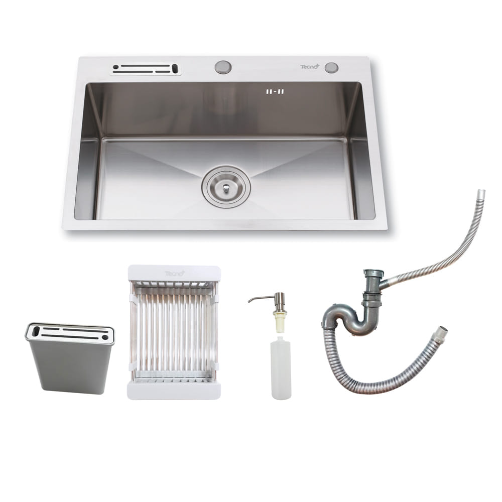 TECNOPLUS WORKSTATION TOP MOUNT SINK 10082 QS.03 STAINLESS STEEL 1BOWL 80CM