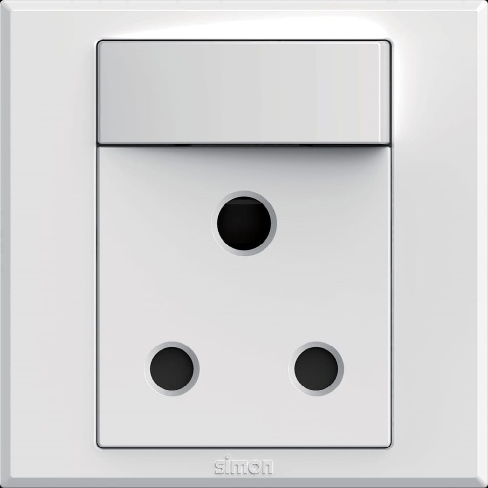 15A 1 GANG ROUND PIN SOCKET SIMON 301582 WHITE