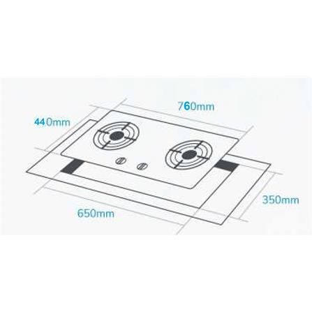 ELBA GAS HOB EGH-N8042G(BK) 2BURNERS 4.8KW 76CM