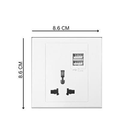 13A UNIVERSAL WITH 2USB SOCKET 306725 WHITE SIMON