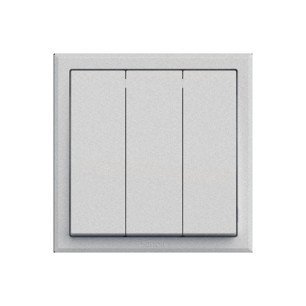 SIMON 10A 3 GANG 2 WAY SWITCH 301032B SILVER