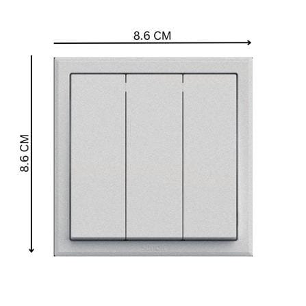 SIMON 10A 3 GANG 2 WAY SWITCH 301032B SILVER