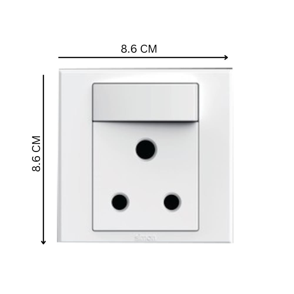 15A 1 GANG ROUND PIN SOCKET SIMON 301582 SILVER