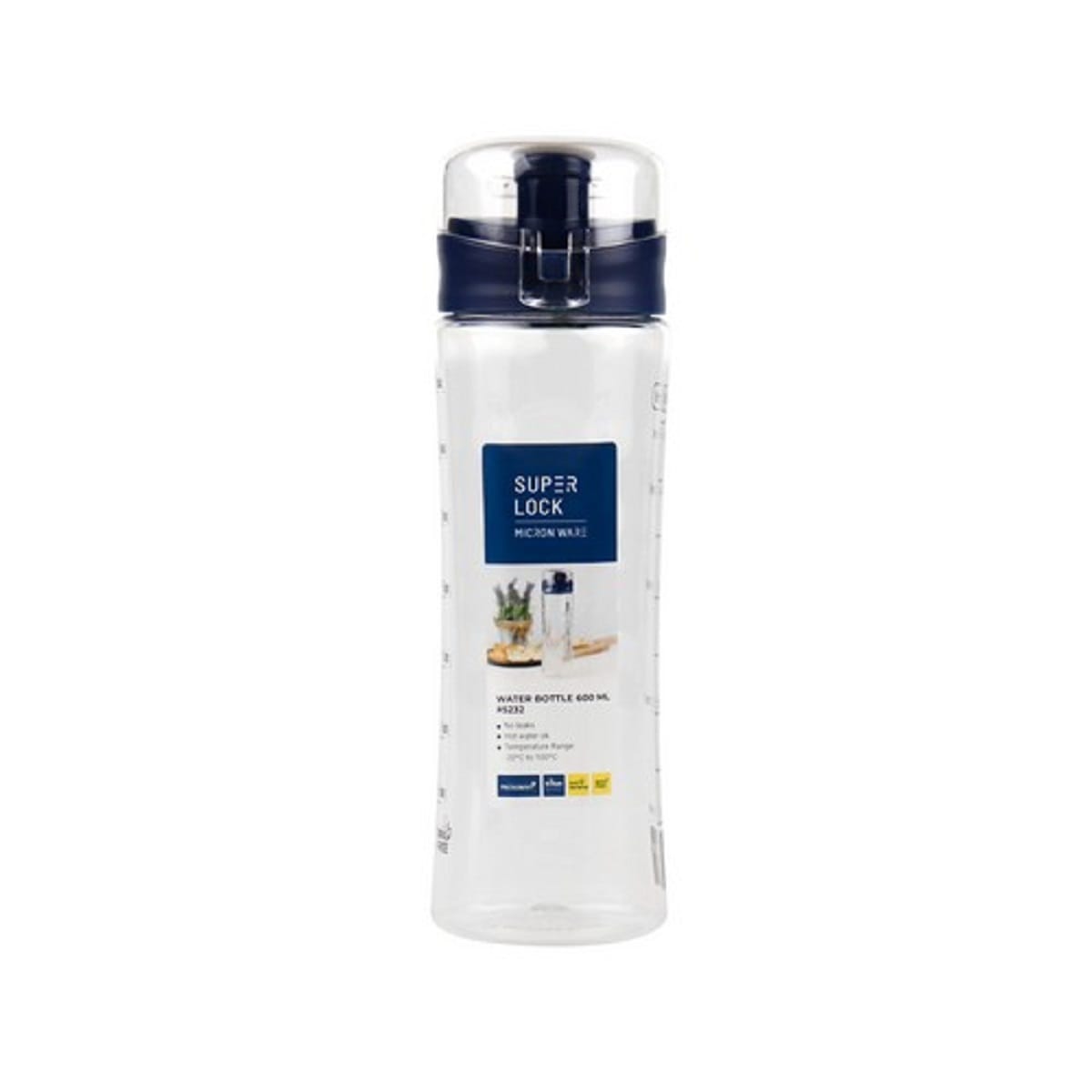 WATER BOTTLE TRITAN SUPER LOCK 600ML BLUE