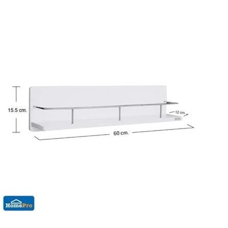 MOYA BATH RACK SHELF 1TIER TK-SHF-002 RUBBERWOOD (H60XW15XD12 CM) CHROME