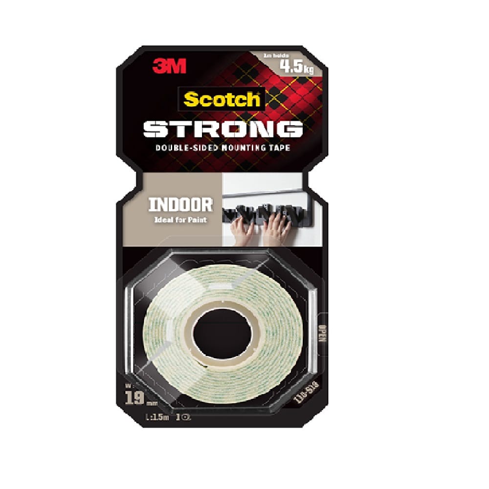 SCOTCH INDOOR DOUBLE-SIDED MOUNTING TAPE 19MMx1.5M (110-S19)