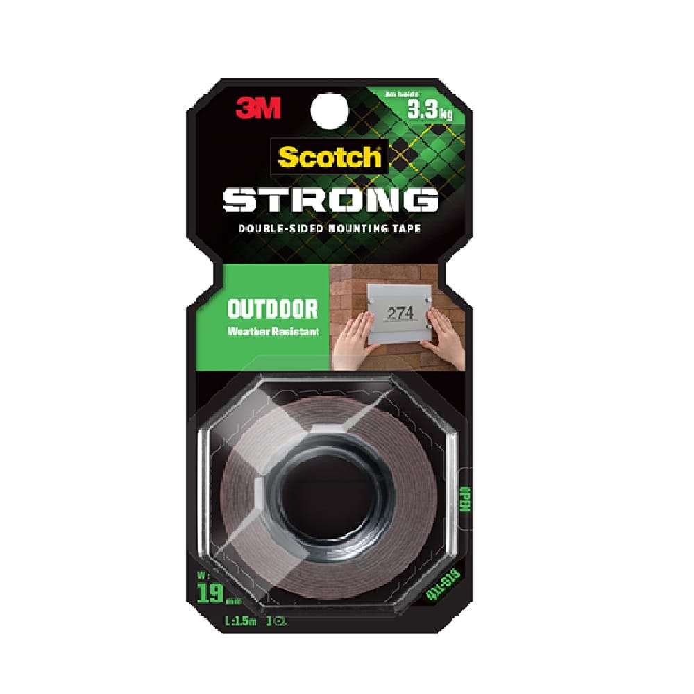 SCOTCH OUTDOOR DOUBLE-SIDED MOUNTING TAPE 19MMx1.5M (411-S19)