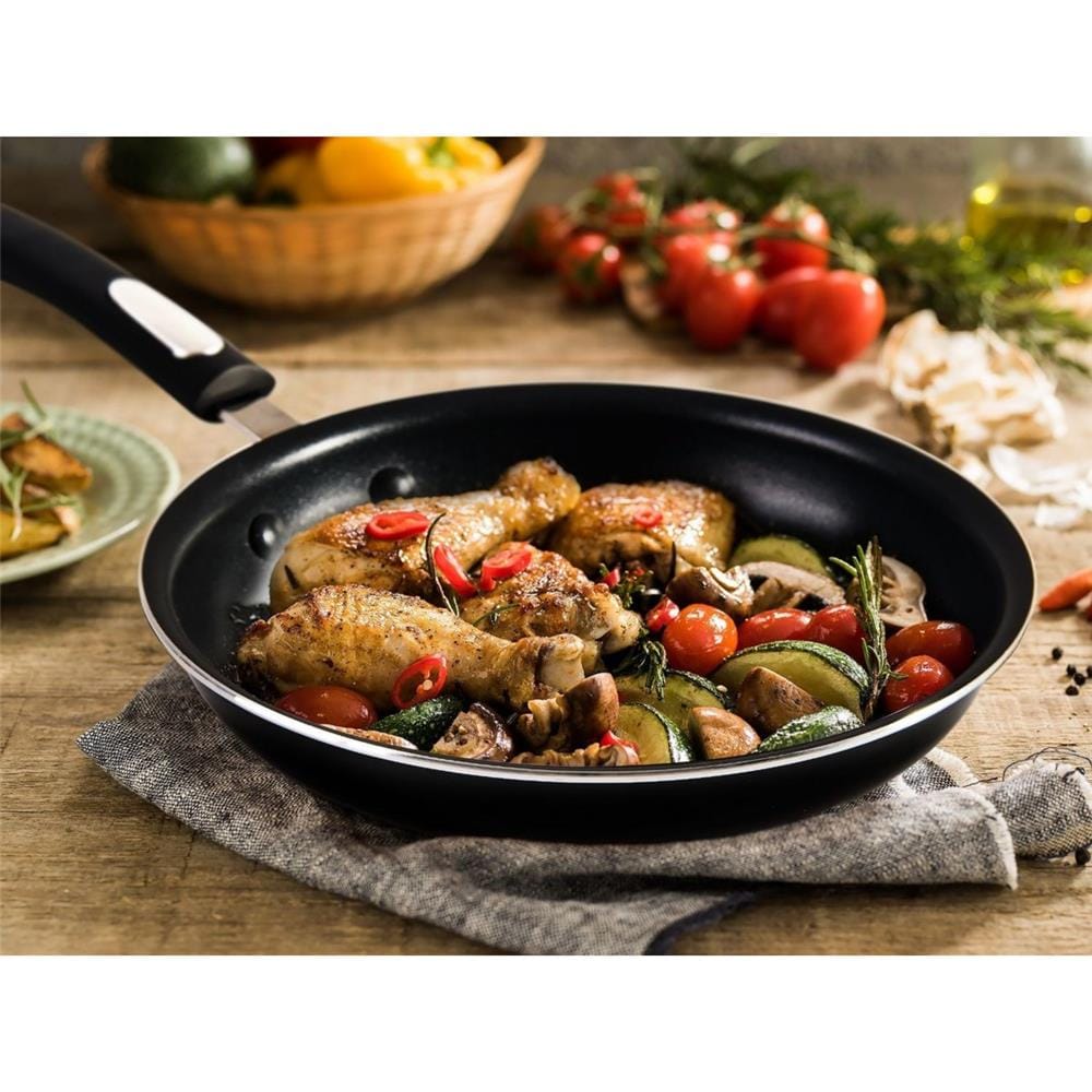 HAMILTON BEACH ELEGANCE BLACK ALUMINUM FRY PAN 10IN (26CM), BLACK NON-STICK COATING