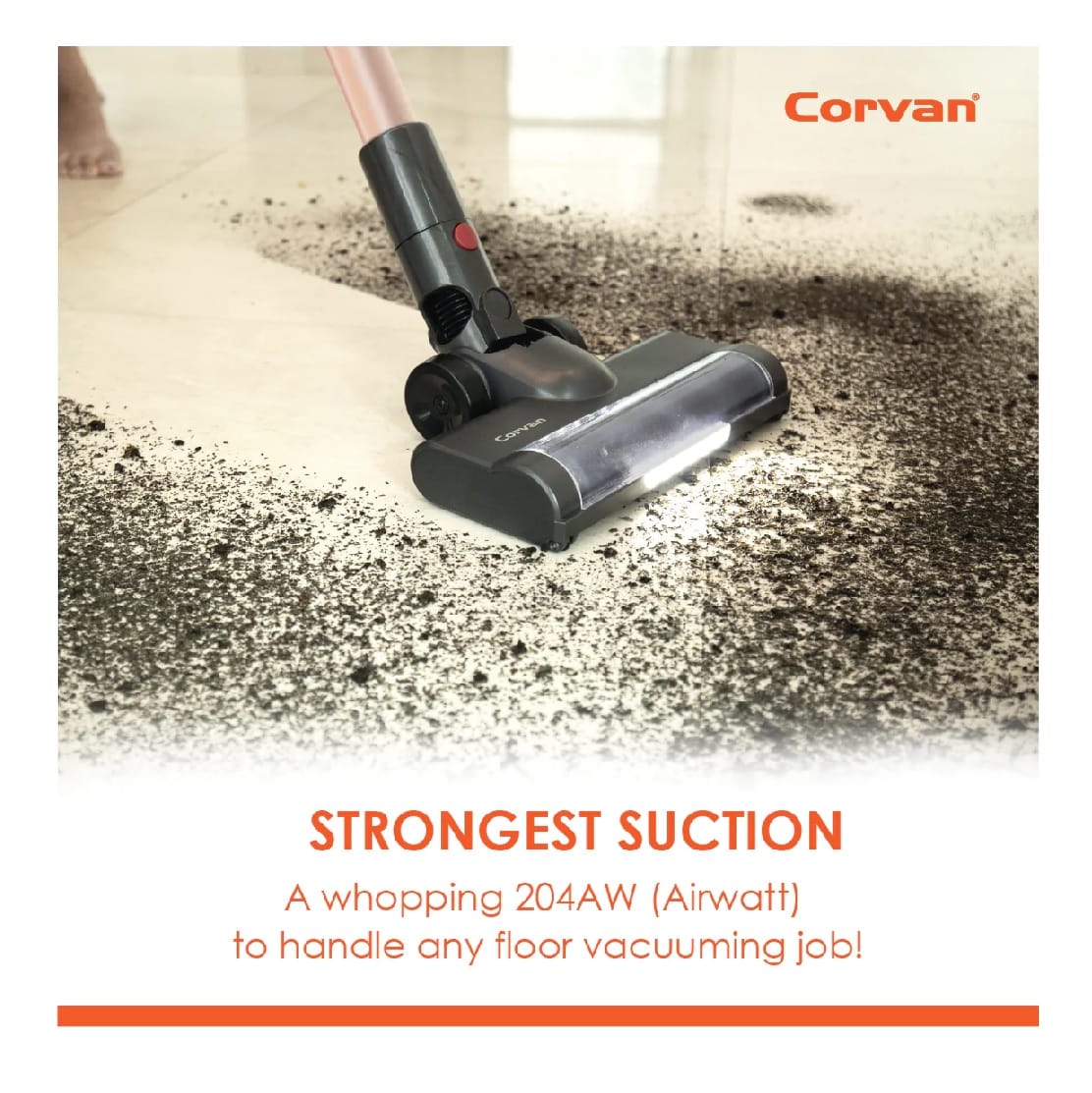 CORVAN STICK VACUUM+MOP CCV-K18-PRO 0.8LITER RUNTIME 60MINUTES