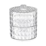 2TIER ROUND COSMETIC STORAGE WITH LID 10.2X12.2CM CLEAR STACKO