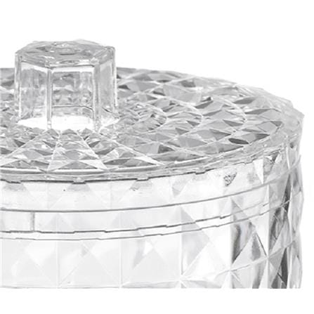 2TIER ROUND COSMETIC STORAGE WITH LID 10.2X12.2CM CLEAR STACKO