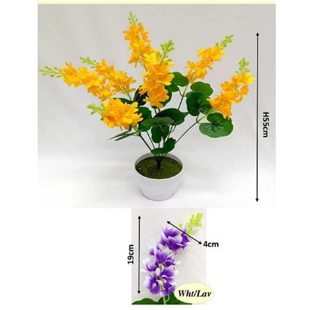 FAH LEAN FLOWER BUSH H55cm ARTIFICIAL FLOWER POT