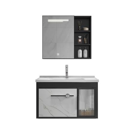 MODERN DEPOT COUNTER WASHBASIN MBCS-800-MW-LED 5 IN 1 MARBLE WHITE