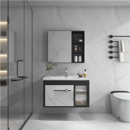 MODERN DEPOT COUNTER WASHBASIN MBCS-800-MW-LED 5 IN 1 MARBLE WHITE