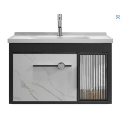 MODERN DEPOT COUNTER WASHBASIN MBCS-800-MW-LED 5 IN 1 MARBLE WHITE