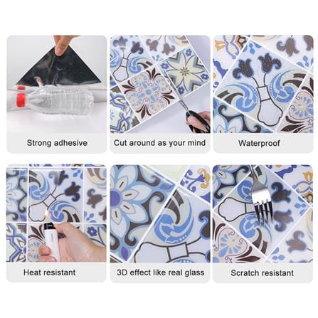TARA PEEL&STICK VINYL STICKER 30X30 2S BLUE MOROCCO