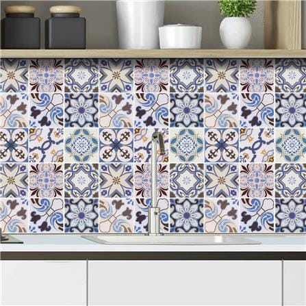 TARA PEEL&STICK VINYL STICKER 30X30 2S BLUE MOROCCO