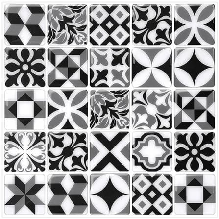 TARA PEEL&STICK VINYL STICKER 30X30 BLACK MOROCCO 2S