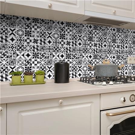 TARA PEEL&STICK VINYL STICKER 30X30 BLACK MOROCCO 2S