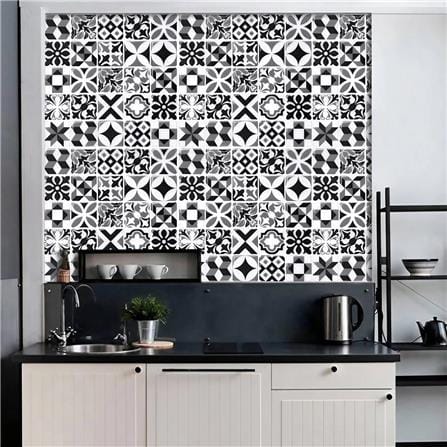 TARA PEEL&STICK VINYL STICKER 30X30 BLACK MOROCCO 2S