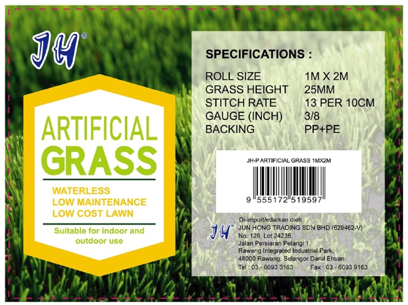 ARTIFICIAL TURF GRASS JH L25MM-L (1MX2M)