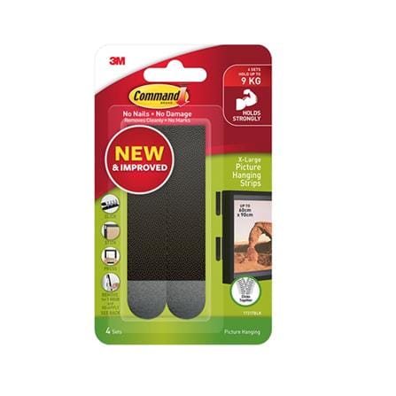 COMMAND PICTURE HANGING STRIPS EXTRA LARGE BLACK 17217