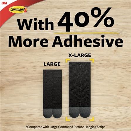 COMMAND PICTURE HANGING STRIPS EXTRA LARGE BLACK 17217