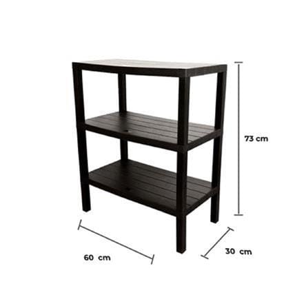 3-TIER SHELVING UNIT STACKO BRICK 30X60X73CM BROWN