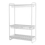 CLOTHES RACK PLIM 2 SHELF 90X45X175CM WHITE