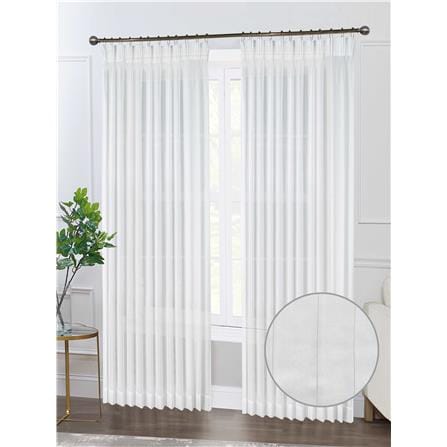 RED DANIELLE SHEER CURTAIN FRENCH PLEAT VIENNES C27 809098 10XD WHITE