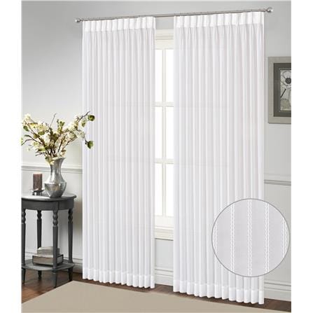 RED DANIELLE SHEER CURTAIN FRENCH PLEAT VIENNES C27 809108 8D WHITE