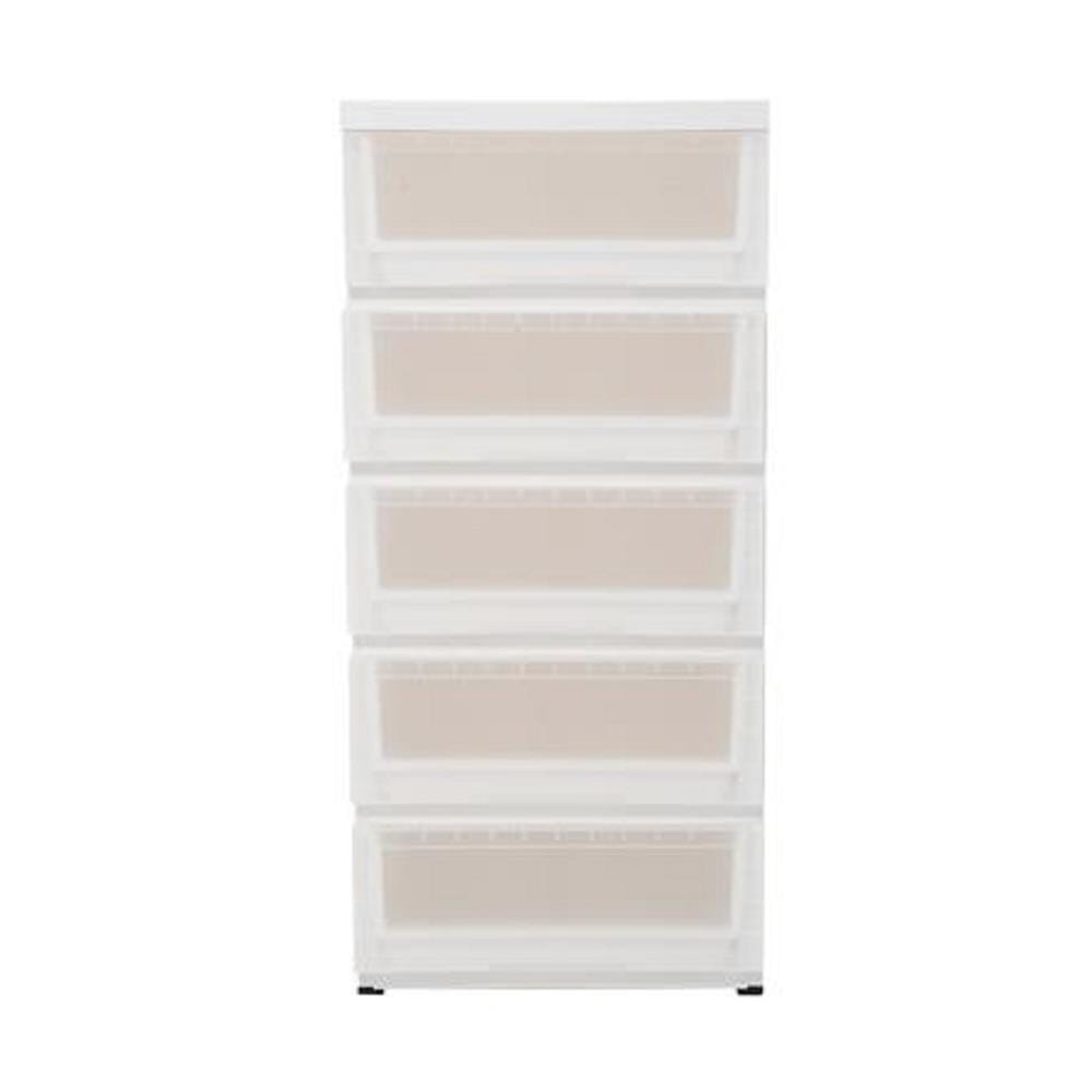 5 DRAWER WITH WHEELS MONO 43X43X94CM WHITE
