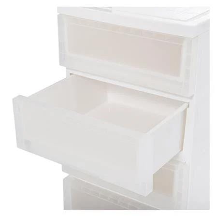 5 DRAWER WITH WHEELS MONO 43X43X94CM WHITE