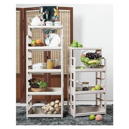 4-TIER PLASTIC SHELVES 48X30X97CM LG GREY