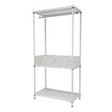 CLOTHES RACK WITH SHELF AND STORAGE PLIM 90X45X180CM WHITE