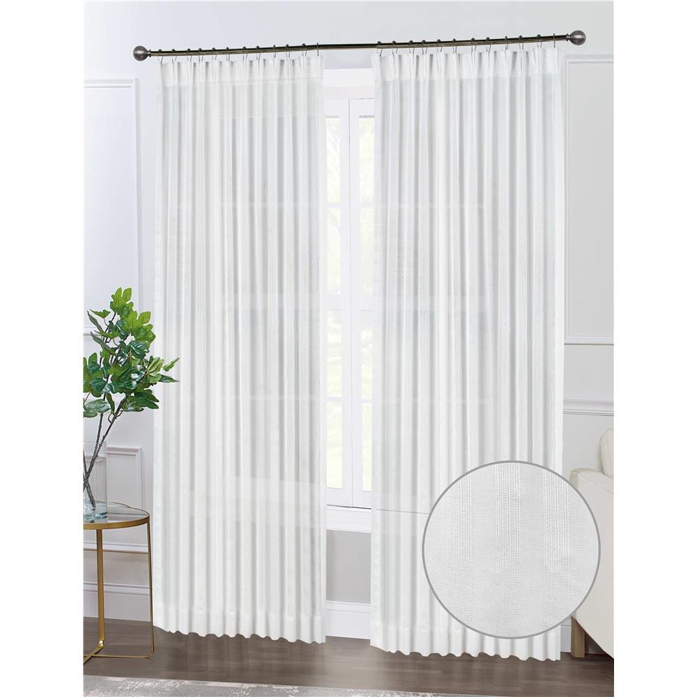 RED DANIELLE SHEER CURTAIN FRENCH PLEAT VIENNES C28 8091810 10XD WHITE