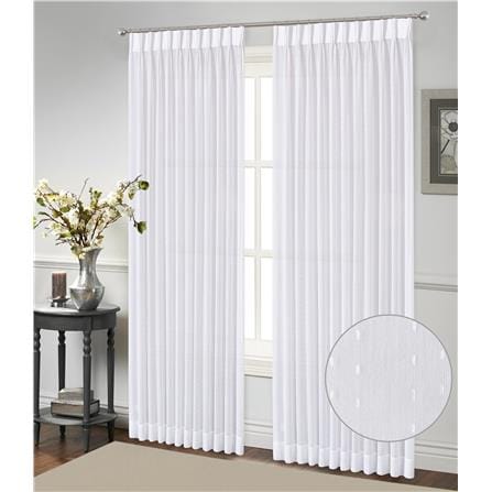 RED DANIELLE SHEER CURTAIN FRENCH PLEAT VIENNES C27 809118 8D WHITE