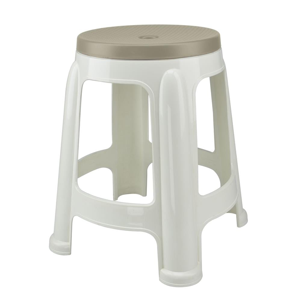 SPRING PLASTIC STOOL  BEST CHAIR WHITE/BROWN