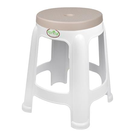 SPRING PLASTIC STOOL  BEST CHAIR WHITE/BROWN