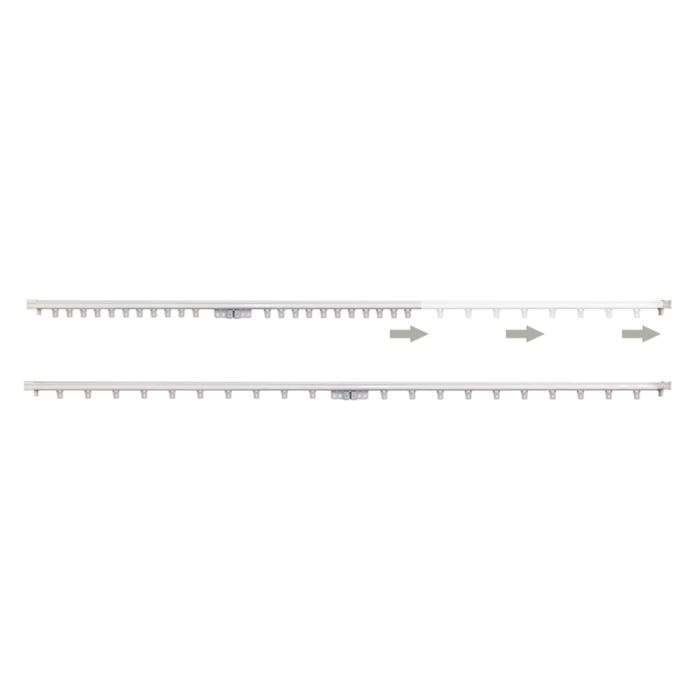 HLS FRENCH PLEAT CURTAIN ROD 25MM METAL 160-300CM WHITE