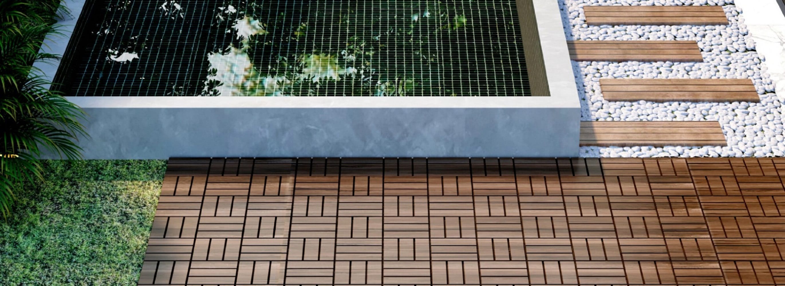 BeNK ACACIA DECK TILE 12SLAT 30X30 BROWN