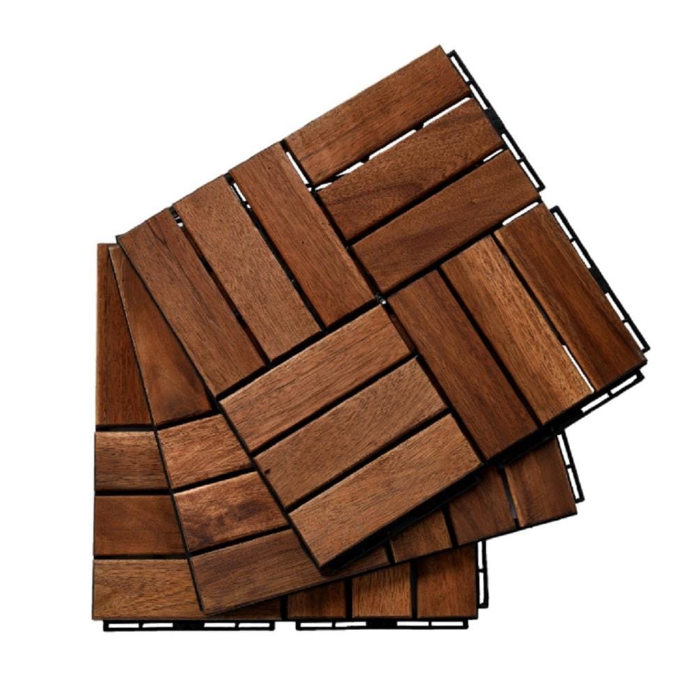 BeNK ACACIA DECK TILE 12SLAT 30X30 BROWN