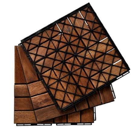 BeNK ACACIA DECK TILE 12SLAT 30X30 BROWN