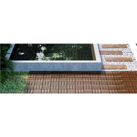 BeNK ACACIA DECK TILE 12SLAT 30X30 BROWN