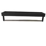 MOYA METAL EDGED SHELF WITH TOWEL BAR JY0406 BLACK H4XW50XD12 CM