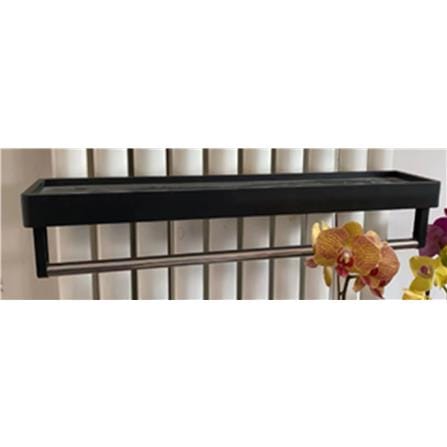 MOYA METAL EDGED SHELF WITH TOWEL BAR JY0406 BLACK H4XW50XD12 CM
