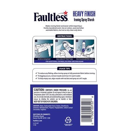 FAULTLESS HEAVY FINISH IRONING SPRAY STARCH 567G