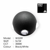 YETPLUS WALL OUTDOOR W3209 5X1W WARM WHITE (3000K)