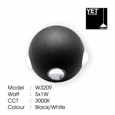 YETPLUS WALL OUTDOOR W3209 5X1W WARM WHITE (3000K)