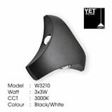 YETPLUS WALL OUTDOOR W3210 3X3W WARM WHITE (3000K)
